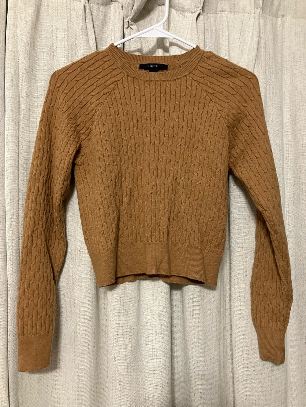 Cropped Cable Knit Sweater